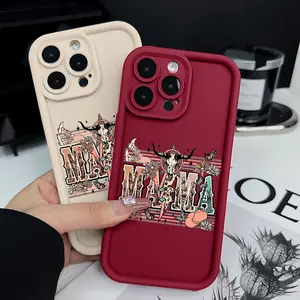 Western MAMA Pattern TPU iPhone 17 Pro Max 16 Plus 15 14 13 12 11 Air  Shockproof Drop Protection Rugged Durable Silicone Cover Cellphone Protective Smartphone Casing