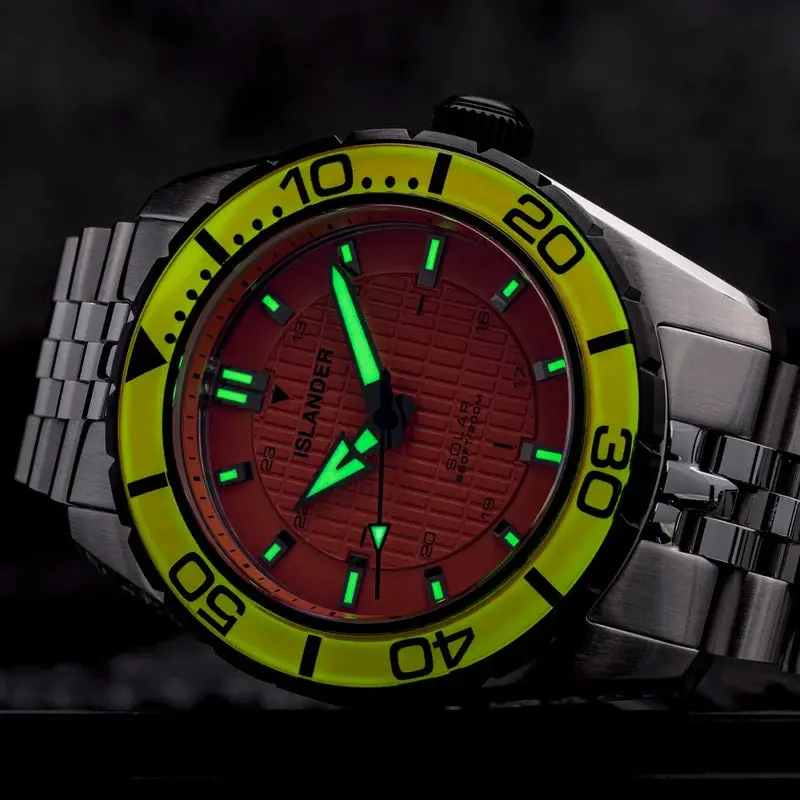 Islander Saltaire 38mm Solar Dive Watch – Orange Dial – ISL-358 – Brand New