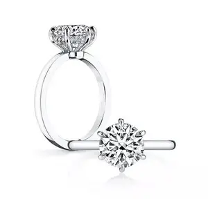 3.5 Carats Round Cut Hidden Halo Cz 925 Sterling Silver Wedding Band Engagement Ring Size 3-12 TRY184