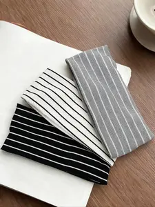 3pcs Autumn Winter Knitted Striped Wide Hair Tie, Soft Fabric Headband for Daily Use, Versatile Hair Accessory for Face Washing and Outdoors