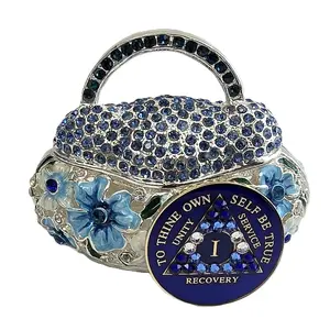Blue Purse Chip Holder with Matching Blue Chip