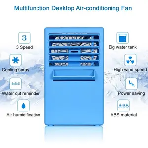 Mini portable air conditioner fan with humidifying and purifying functions, 3-in-1 desktop personal space cooling fan, suitable for office, apartment, dormitory, and home