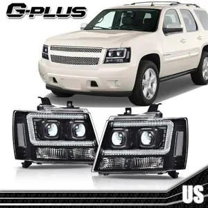 Fit For 2007-2014 Chevy Avalanche Tahoe Suburban Dual LED Projector Headlights