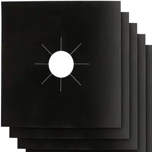 Gas Stove Burner Cover Reusable Non-Stick Quick Clean Pad, Kitchen Cooking Accessory for Range Burner, 10.6x10.6 Inches, No BPA (4pcs)
