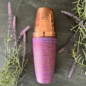 Mexican Handmade Copper Shaker 24 oz.- Lavender
