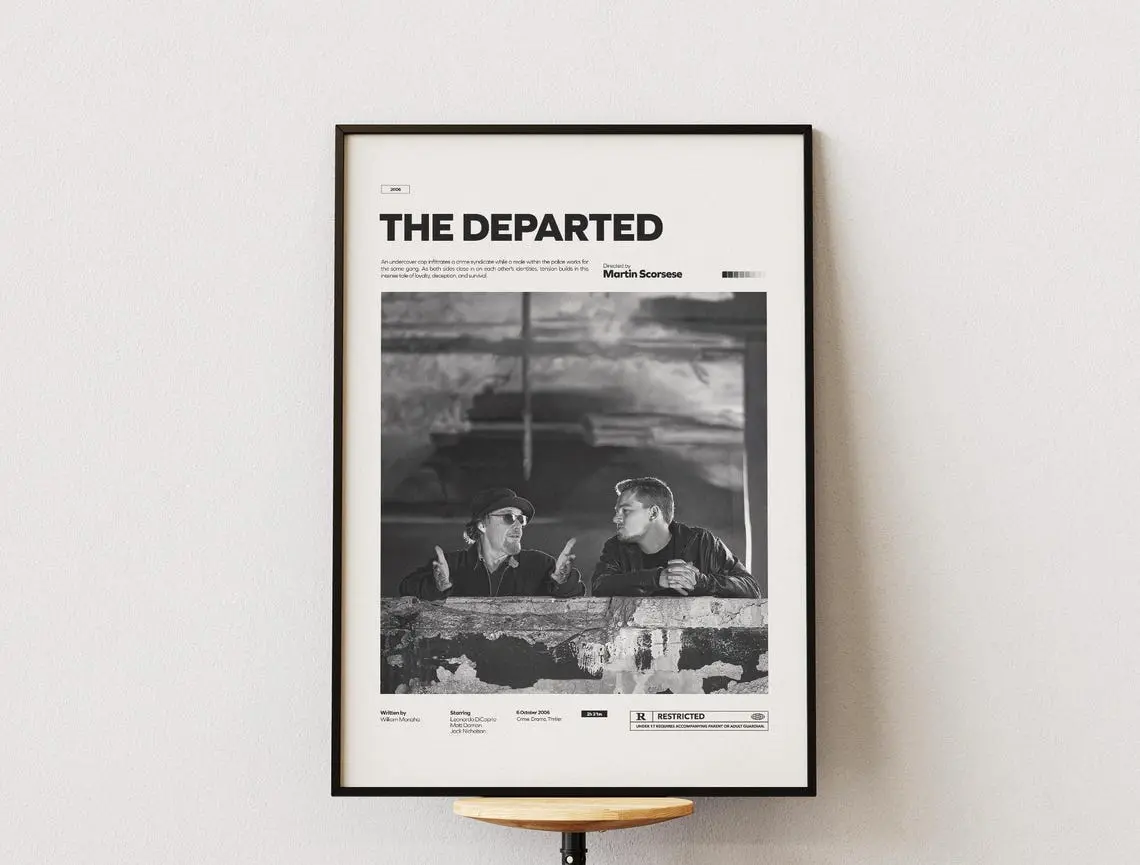 The Departed Movie Poster, Alternative Movie Poster Print, Martin Scorsese The Departed Poster, Leonardo DiCaprio and Jack Nicholson Poster