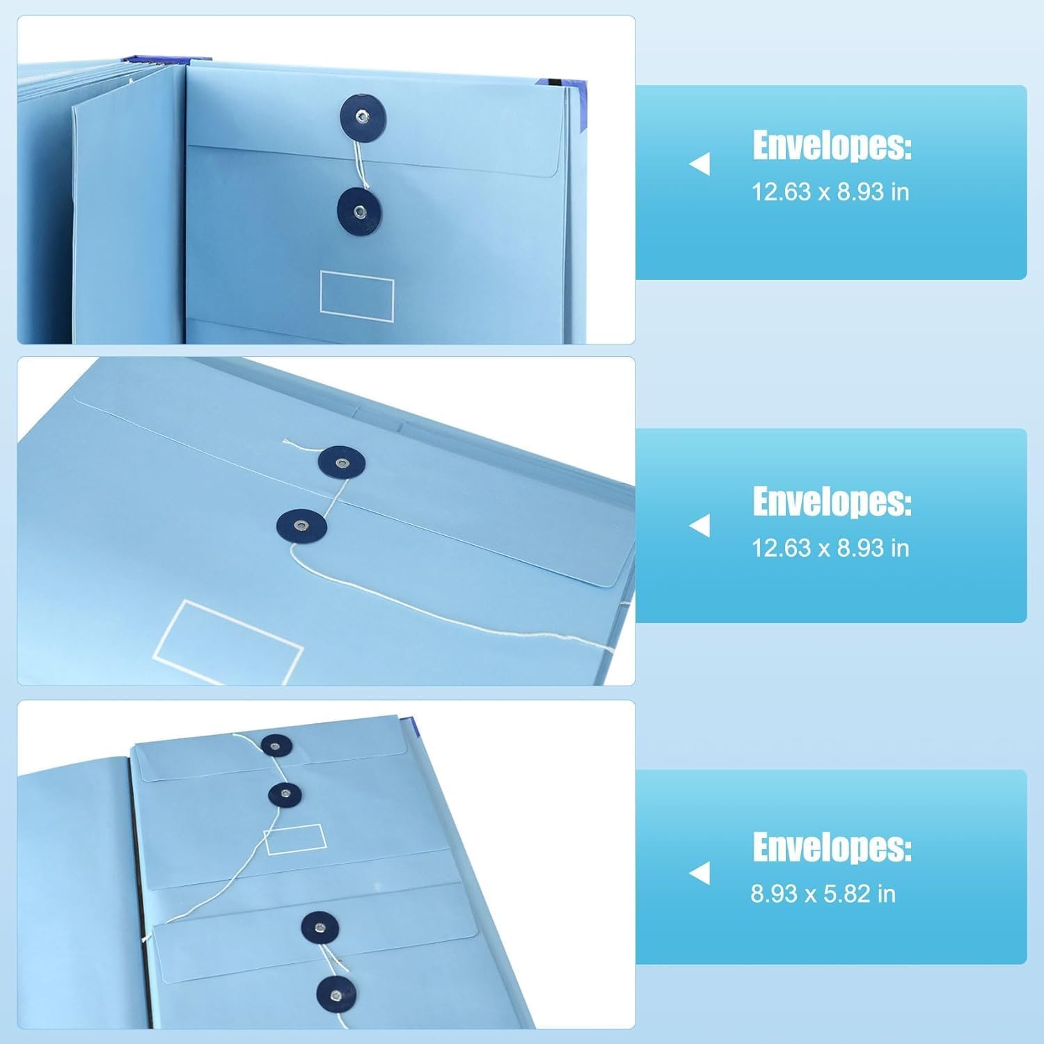 Important Document Organizer by Savor | Binder with Guided Labels, Acid-Free File Folder Organizer with 10 Pockets, Document Holder for Home Records, Legal and Medical Papers (Blue)