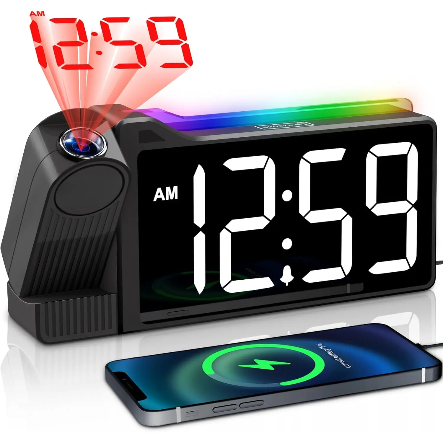 White Digits; Red Projection