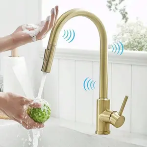 Electronic Sensor Kitchen Faucet Sink Pull-Down Sprayer Single Handle