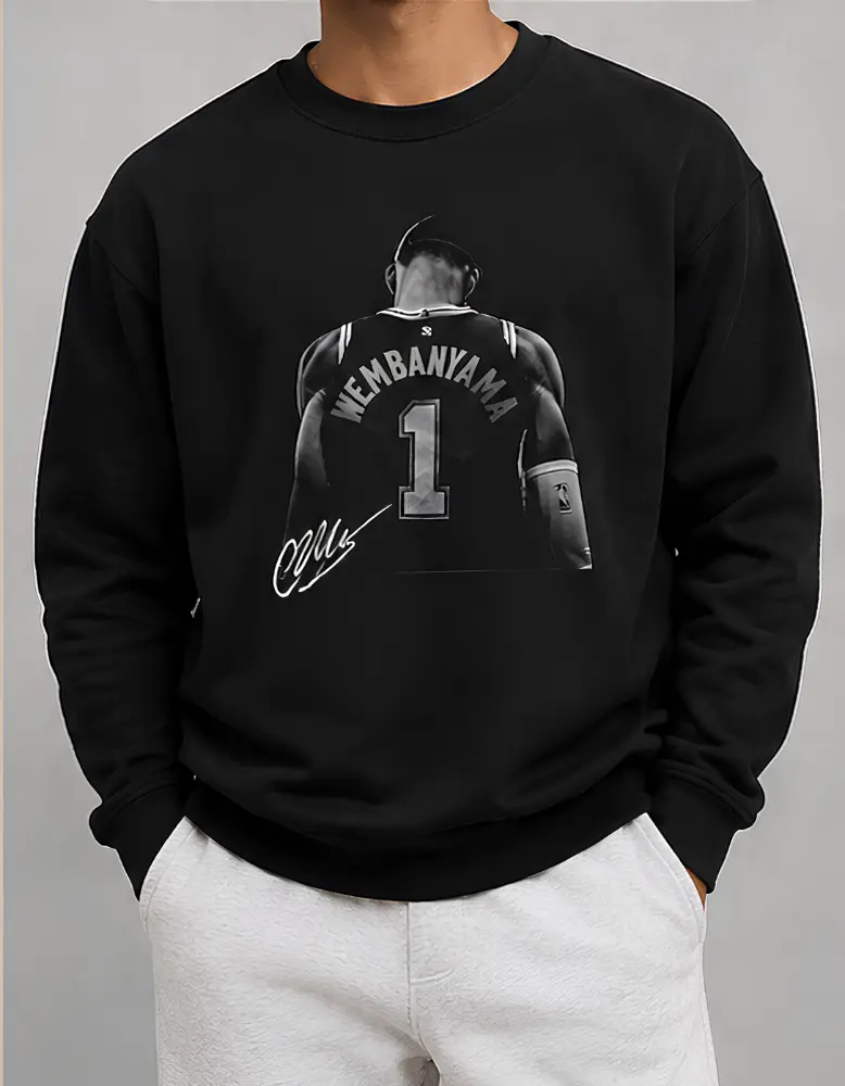 Unisex Victor Wembanyama 1 Basketball Sport Casual Aesthetic Tshirt Hoodie Sweatshirt Crewneck Streetstyle Basic Tee