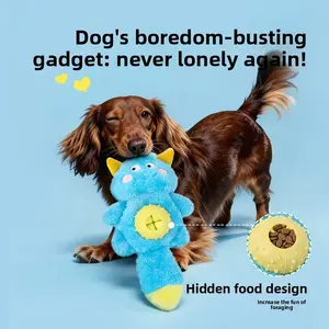 Dog Food-Dispensing Sound Toy Little Monster Plush Durable Chewable Teething Educational Toy