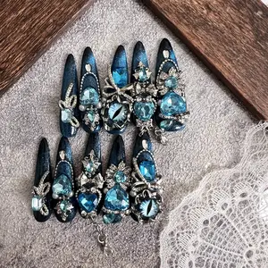 Universe Eye Blue Long Luxury Press On Nail