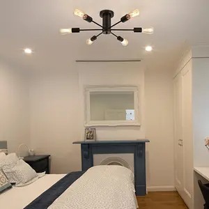 American Style Industrial Pendant Light, E27 Base, Wall Mounted, Dimmable Recessed Lighting, Modern Farmhouse Decor, Elegant Metal Finish