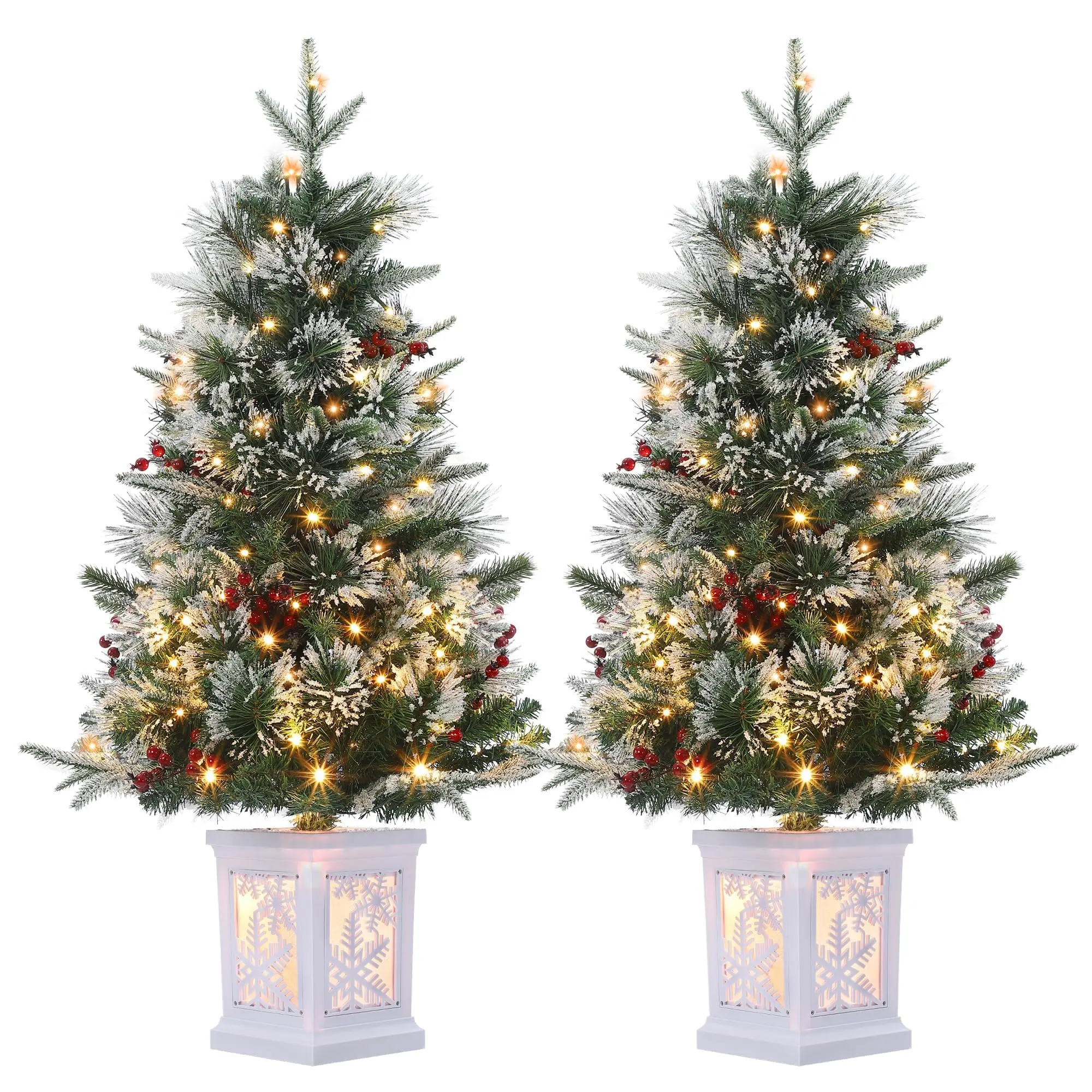 GARVEE 3 Ft Pre-Lit Christmas Tree, Artificial Christmas Trees With Base, Xmas Trees With 78 LED Lights, Battery Operated and Timer Function, Christmas Decoration for Home