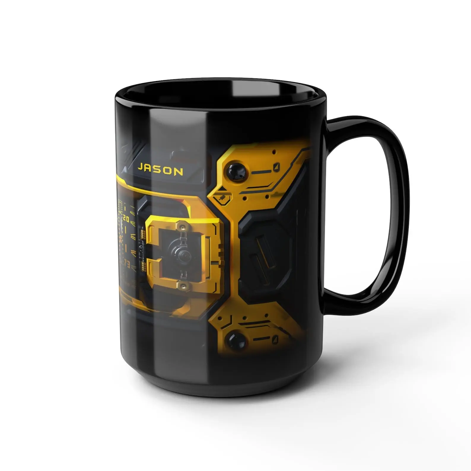 Power Tool Mug - Industrial Design Mechanic Handyman DIY Custom Gift - 11oz / 15oz - Custom Name - Personalized gift - Black Coffee Cup