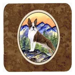 212 MAIN Boston Terrier Foam Tableware Coasters - 4-Piece Set, Round Coaster & Square Options, Heat-Safe, Fade-Proof