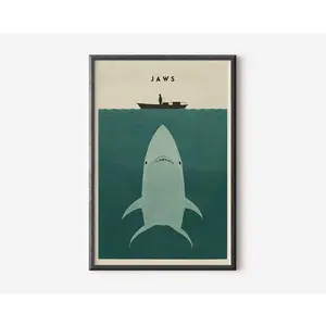 Jaws Poster Steven Spierlberg Jaws Movie Poster, Minimal Movie Poster, Retro Movie Print, Movie lover gift