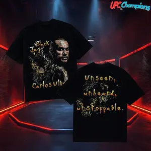 [UFC 327] The Black Jag Carlos Ulberg T-Shirt UFC MMA Fighters Graphic Tee Combat Sports Fan Shirt Martial Arts Fan Gift for Men Women American Made Fightwear