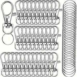 480PCS Lobster Claw Clasps and Key Rings, Keychain Making Kit - 240PCS Keychain Clips and 240PCS Key Chain Ring, Split Rings, for Key Chains, Crafts, Lanyard, Key, Jewelry Making