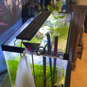 hygger  Long  Stainless Steel  Aquarium Aquascaping Tools Kit ， Color &black Stainless Steel Premium Aquatic Plant Tweezers Scissors Spatula Kit  for Fish Tank Starters