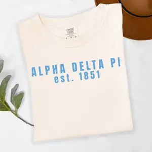 Alpha Delta Pi 1851 Blue Letters T-Shirt