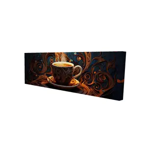 Begin Home Decor 2080-1648-GA150 16 x 48 in. Coffee Trance Blue Kitchen Canvas - Minimalist Home Decor