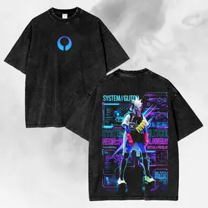 Neon Glitch Sci-Fi Streetwear Tee, Futuristic Gamer Gift