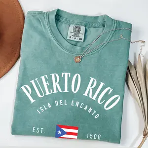 Comfort Colors Puerto Rico Shirt, Puerto Rico Flag, Vacation Pullover Vintage Apparel Gift Travel Souvenir Shirt