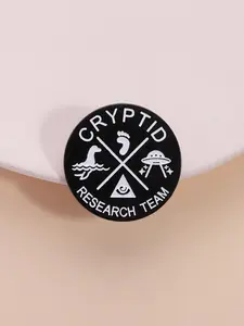 Cryptid Research Team Pin, Round Cartoon Badge with Symbols, Enamel Brooch, Fashion Accessories for Women & Men, Metal Pin, Enamel Lapel Pins