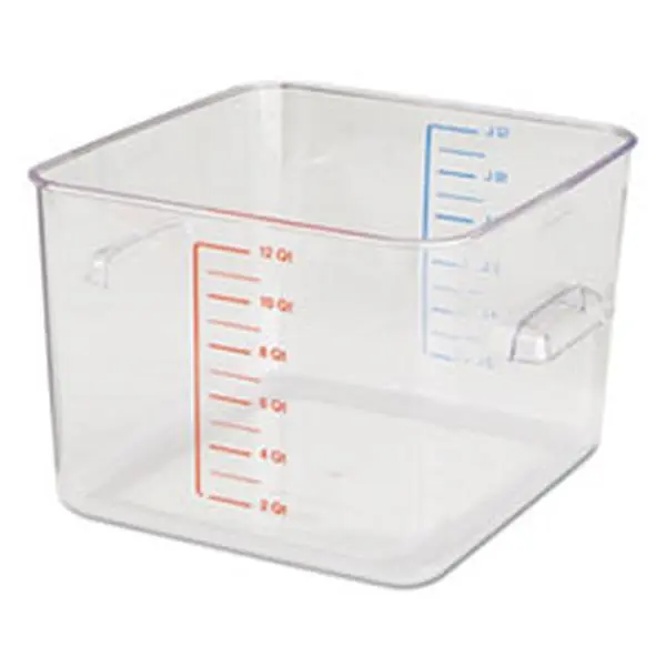 Rubbermaid Commercial Products 6312CLE Space Saver Square Containers Clear - 12 Quart