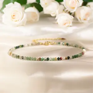 Handmade Natural Ocean Jasper 2.5mm Beaded Dainty Crystal Handcraft Rainbow Gemstone Healing Reiki Women Minimalist Lucky Bracelet