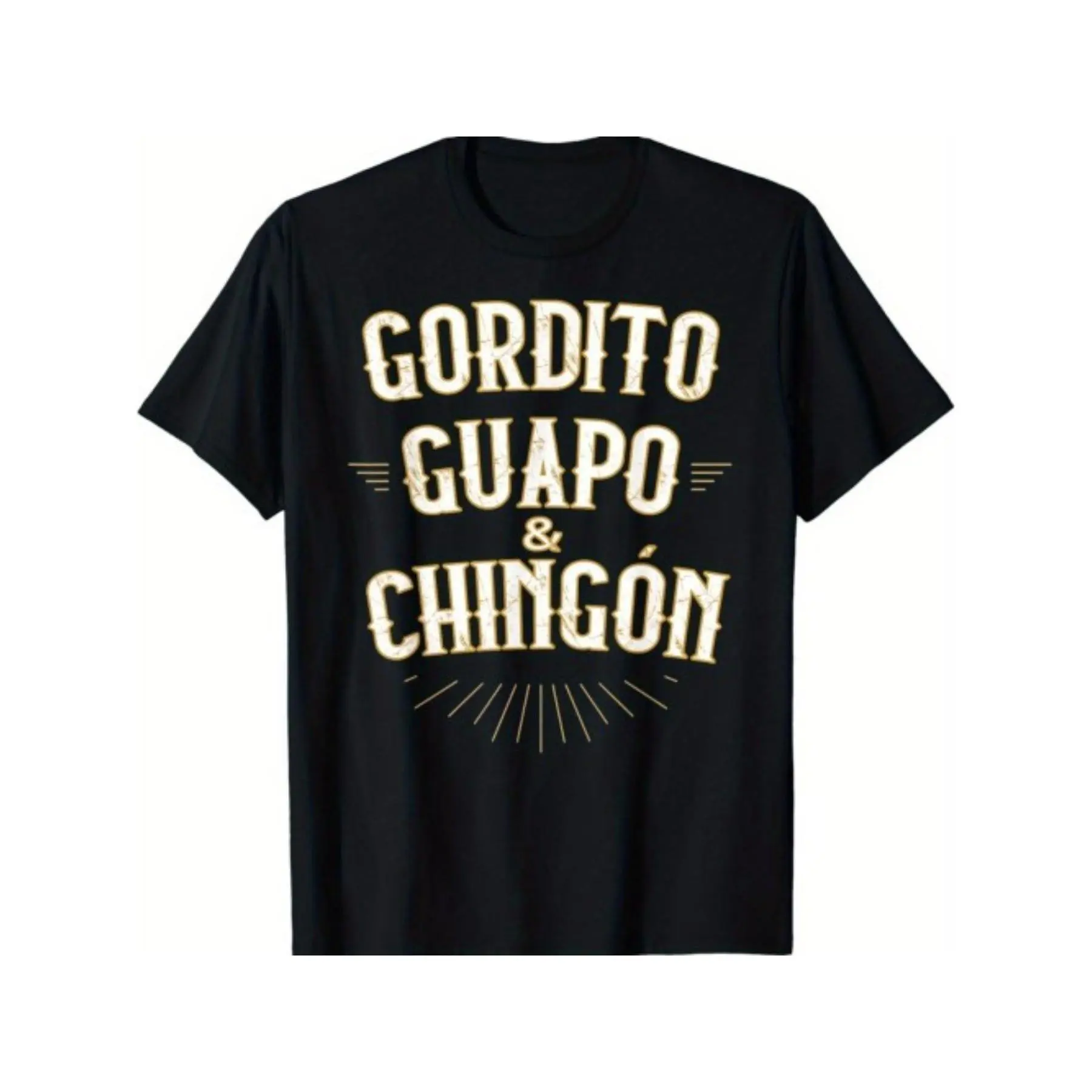 Men's Oversized Casual Round Neck Print T-Shirt - Funny Mexican Graphic, Chubby Handsome Themed Menswear Top Vintage