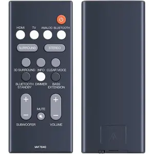 VAF7640 VAF76400 Soundbar Replacement Remote Control Compatible for Yamaha Home Theater Audio Sound Bar ATS-1080 ATS1080 YAS-108 YAS108