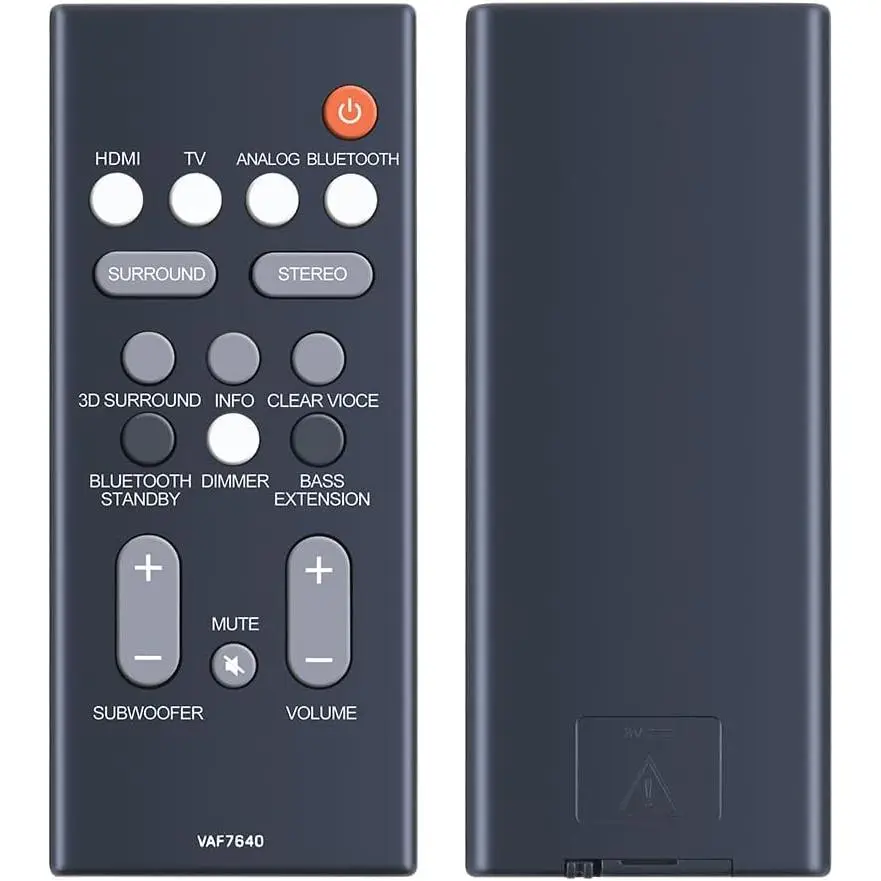 VAF7640-VAF76400 Replacement Remote Control for Yamaha Home Theater ATS-1080/YAS-108 Soundbars, Audio Accessory for Sound Bar Owners, Accessories