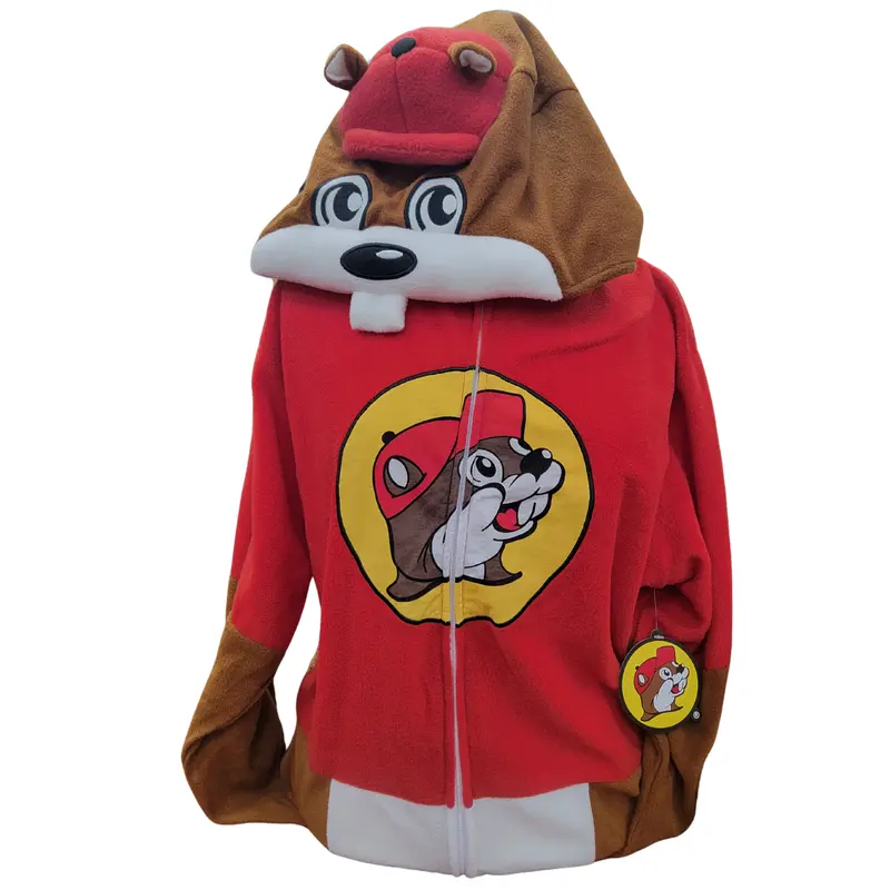 Buc-ee's Authentic Beaver Unisex Pajama Onesies - Cozy Full Body Jumpsuit with Zip-Up Front & Playful Beaver Tail - Perfect Loungewear Nightwear Costume for Adults