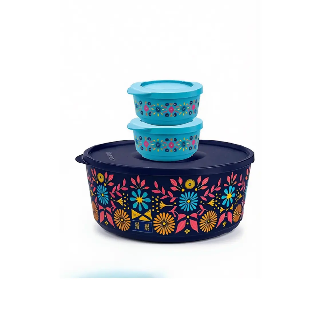 Tupperware Ilumina Salad Stackable Bowl Set | Serving Set of 3 with Lids