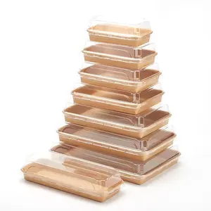50 Disposable Sushi Trays Packaging Boxes, One-Use Paper Sushi Containers, Ideal for Appetizers or Desserts, Modern Style