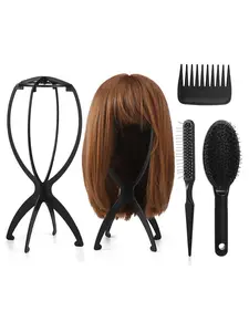 2-piece wig headband with 3 wig brushes and combs, travel wig holder comb set, suitable for various wigs for women, Hair Styling Tools