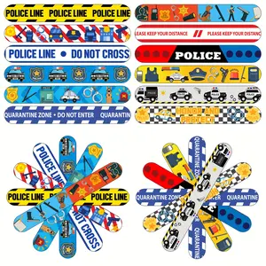 12pcs Police Party Favors, Police Slap Bracelets, Wristbands for Police Themed Birthday Party, Gifts, Decorations, Kids Classroom Rewards
