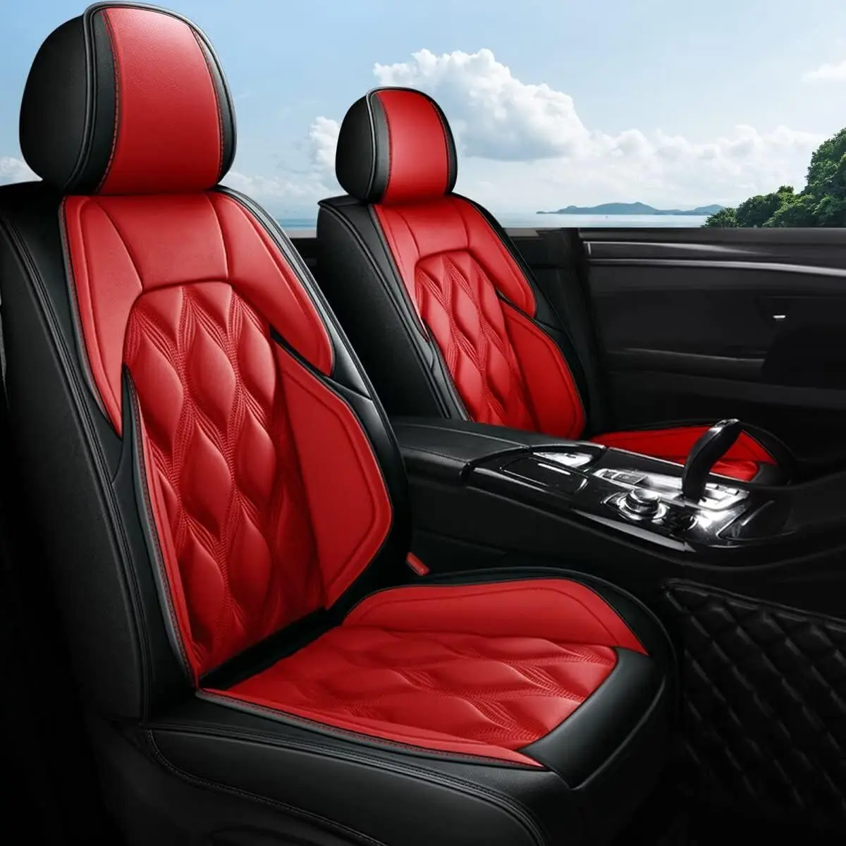 Car Seat Covers, Custom-Fit Full-Set 2/5-Seat Leather Protectors for 2002-2020 Optima, Airbag-Compatible, Waterproof Cushions