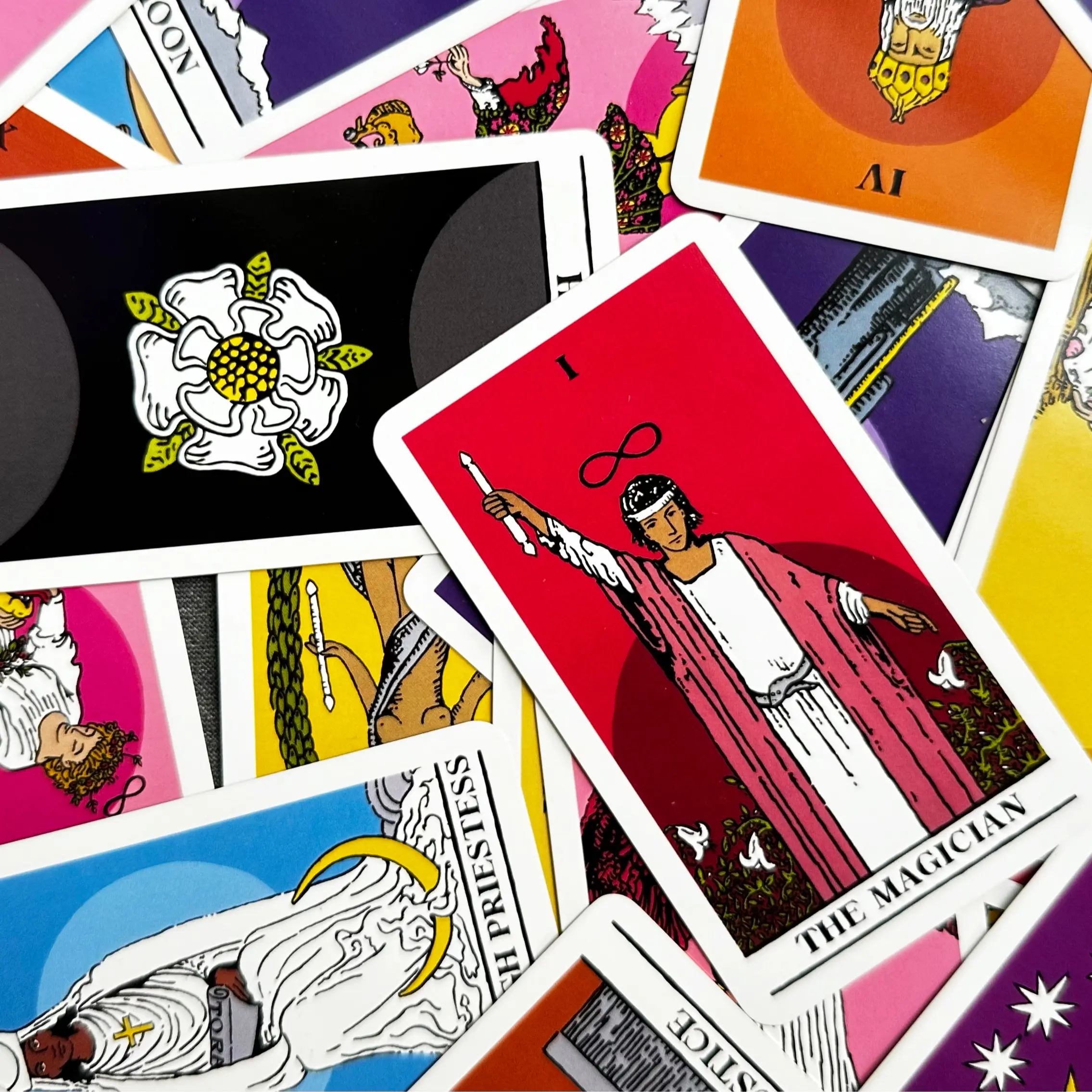 Pop Art Tarot Deck with 72 Gold Edged Cards, 90 Page Guidebook, Hard Cover Box, Inspired by 1909 Illustrations