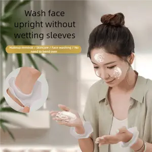 Silicone Face Wash Wristbands Waterproof Spa Wrist Wash Bands Stop Water Running Down Arms Anti Drip Cuffs Reusable Skincare Accessories(One set each of large and small)