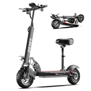 Pikabike Q2 Electric Scooter Adults, 1200W Peak Motor, 45 Miles Range Electric Scooter with Seat, 25MPH Top Speed, 10" Off Road Tires Scooter, Dual Suspesnsion, Folding Commuting E Scooter for Adults