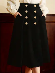 Elegant Chic Women's Fitted Knitted Skirt, Elastic Waist Design, Versatile Fit for All Seasons, Perfect for Casual & Formal Wear