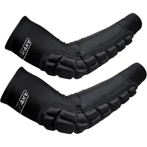 Padded Elbow Forearm Sleeves 2 Pack Compression Crashproof Arm Pads for Football Basketball Volleyball Soccer Cango Gear
