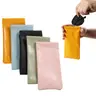 5Pcs/Set Squeeze Top PU Leather Sunglasses Pouches,Waterproof Slim Eyeglasses Case,Portable Self-Closing Gadget Pocket for Lipsticks,Travel Supplies,Halloween Christmas Fathersdaygift