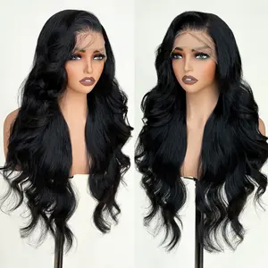 UGORGEOUS 26 Inch HD Lace Front Wigs for Women  Pre Plucked Body Wave Synthetic Wig with Tiny Knots 13×6 Pre Layered Natural Hairline Glueless Wigs Wear and Go