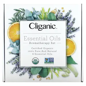 Cliganic The Iconics, Essential Oil Aromatherapy Set, 8 Piece Set, 0.17 fl oz (5 ml) Each