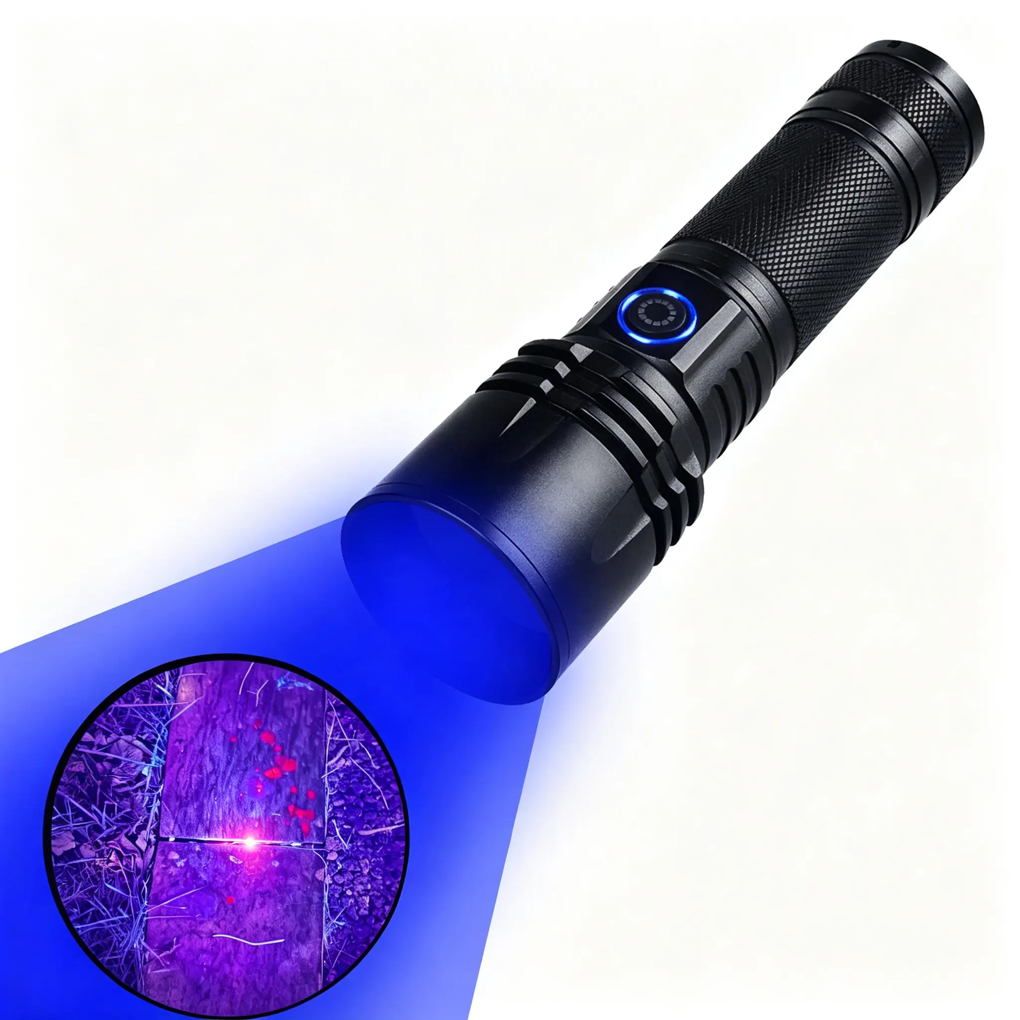 365nm UV Blood Detection Flashlight for Hunting Deer - 20W CREE XM LEDs, Bright Rechargeable Black Light with Filter, Intense HD Tracking, Low Illumination, High Definition, Luminol-Compatible, Colorblind-Friendly, Camping Use