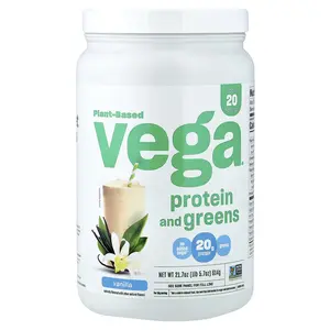 Vega Plant-Based Protein and Greens, Vanilla, 1 lb 5.7 oz (614 g)
